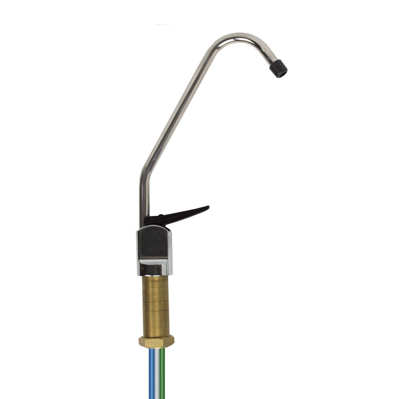 Chrome Faucet with 1/4" Tube (Standard Handle, 3-Way Tube) — water filtration system