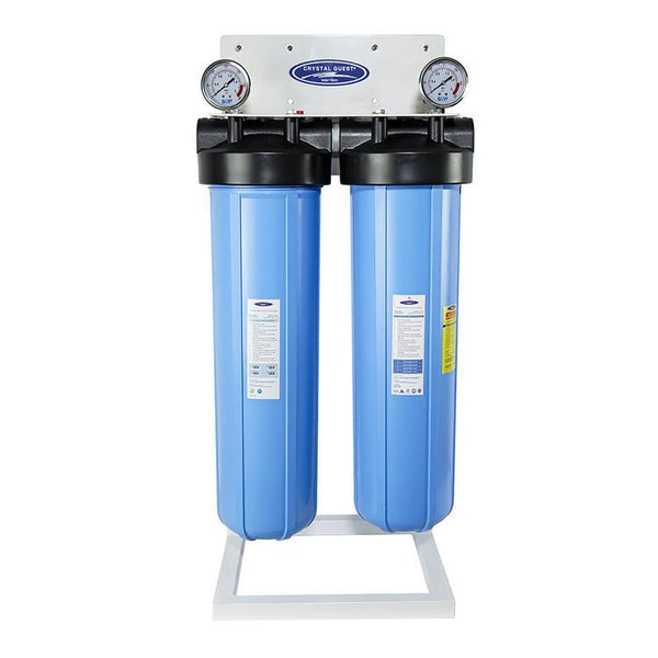 Crystal Quest Double Big Heavy Duty Whole House Filter High Flow side view — water filtration system