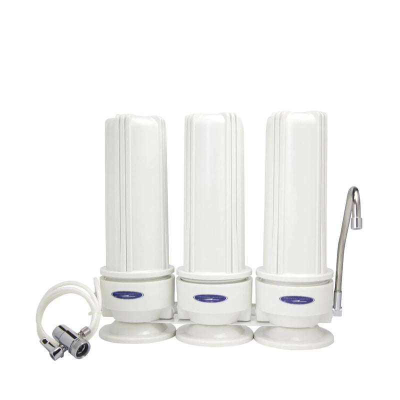Crystal Quest Countertop Replaceable Triple Ceramic Water Filter System — water filtration system