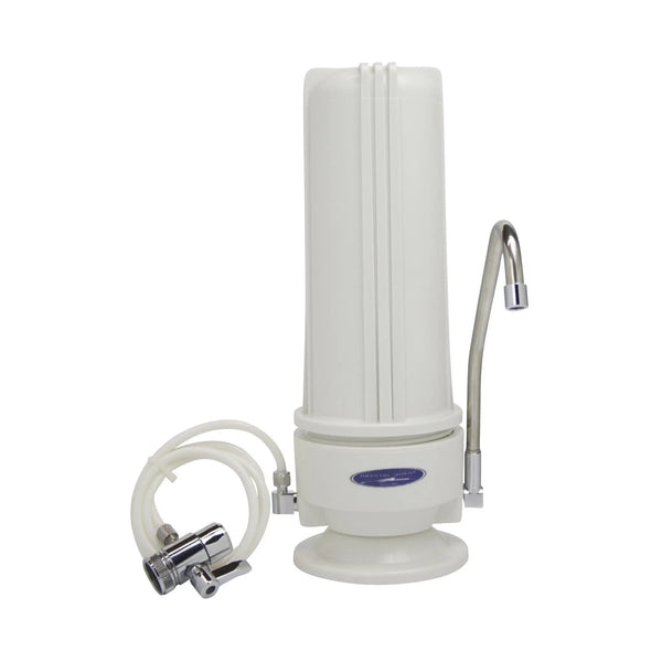Crystal Quest Countertop SS Single Replaceable Arsenic Multi Cart — commercial inline water filter for multi-stage point-of-use filtration