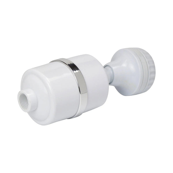 Crystal Quest Luxury Shower Power White side view — water filtration system