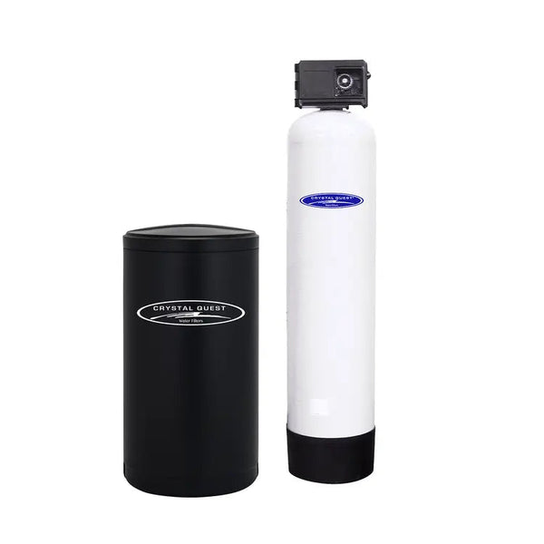 Crystal Quest Commercial/Industrial Single Water Softener System side view — commercial ion-exchange water softener eliminating hard water scale