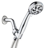 AquaDance High Pressure 6-Setting 3.5" Chrome Face Handheld Shower with Hose for the Ultimate Shower Experience! Officially Independently Tested to Meet Strict US Quality & Performance Standards! - PureWaterGuys.com