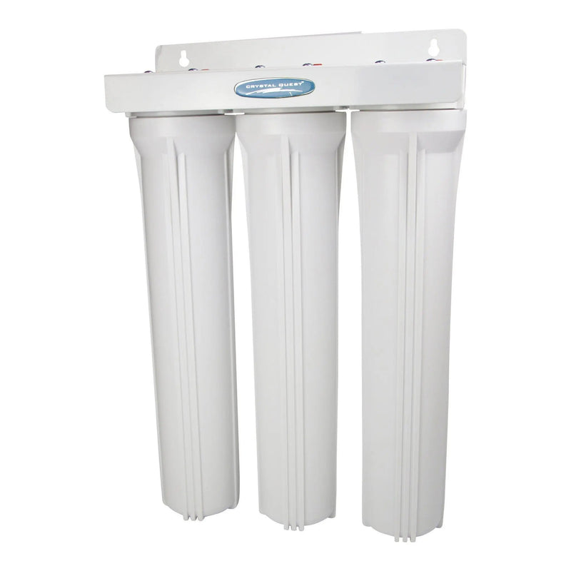 Crystal Quest Commercial 20" Triple Cartridge Water Filter — commercial inline water filter for multi-stage point-of-use filtration
