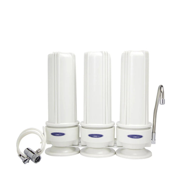 Crystal Quest Countertop Replaceable Triple Ceramic Water Filter System — water filtration system