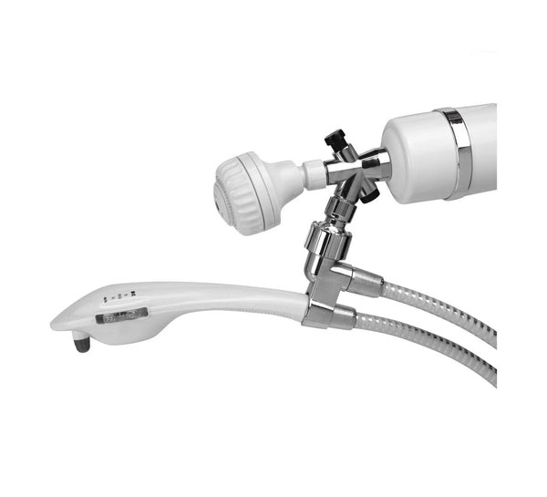 Crystal Quest Handheld and Shower Head Combo Luxury Shower Power Filtration System White — water filtration system