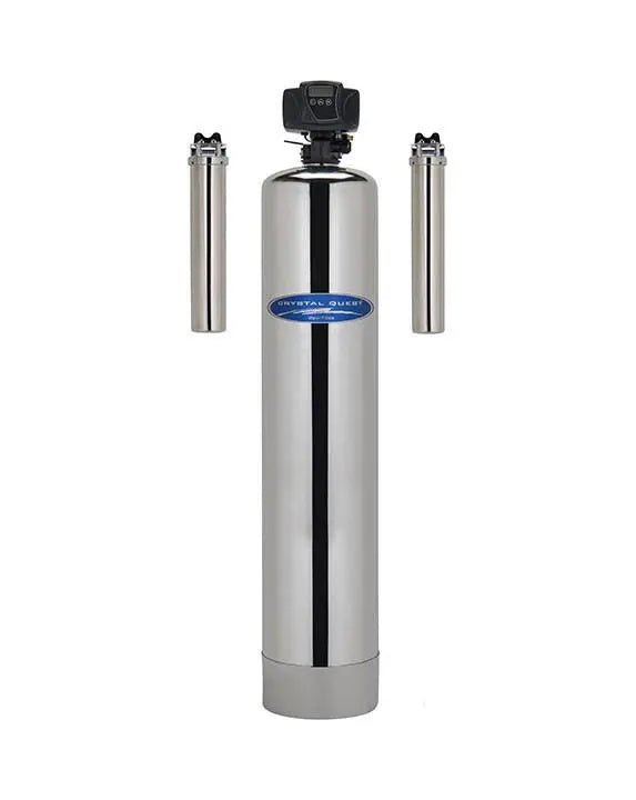 Crystal Quest Iron, Manganese, and Hydrogen Sulfide Whole House Water Filter side view — water filtration system