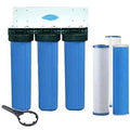 Crystal Quest Big Blue Triple SMART filter housing — whole house system for sediment, chlorine, and chemical treatment
