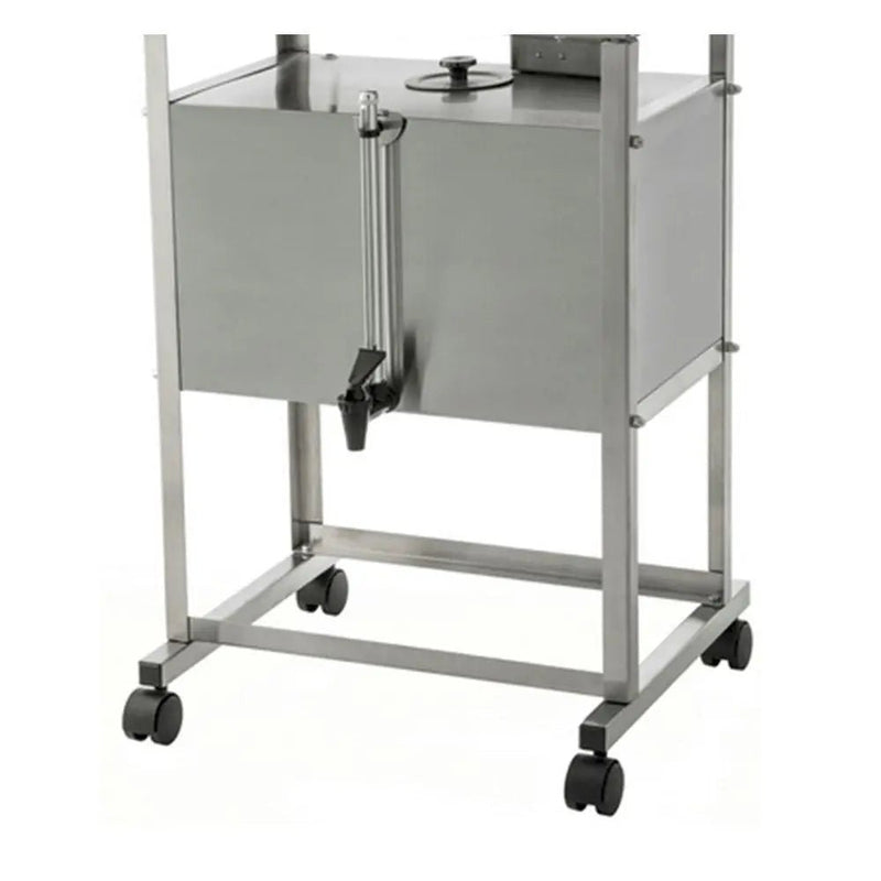 Durastill 10-gallon (40-liter) stainless steel distilled water tank with casters — mobile large-capacity storage