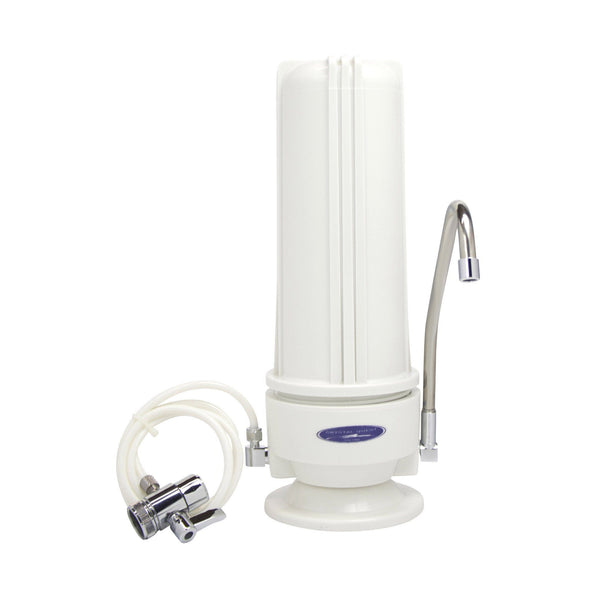 Crystal Quest Countertop Stainless Steel Single Replaceable Arsenic Cartridge Water Filter System - PureWaterGuys.com