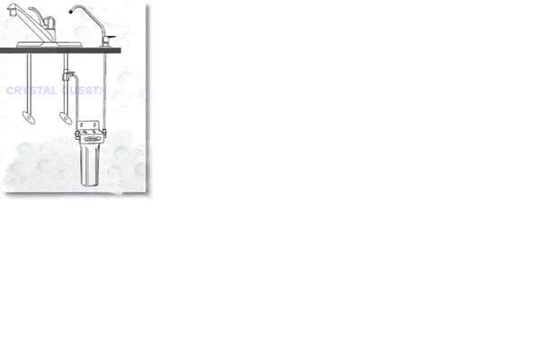 Crystal Quest Mega Undersink Single Replaceable Ceramic Water Filter System side view — water filtration system