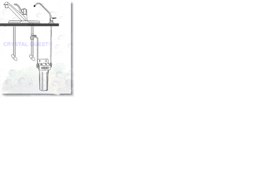 Crystal Quest Mega Undersink Single Replaceable Arsenic Multi Water Filter System side view — commercial inline water filter for multi-stage point-of-use filtration